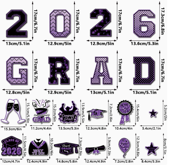 20 Pcs Graduation Magnets 2026 Cruise Door Car Magnets Congrats Grad Cap Magnetic Decorations for Refrigerator Garage Cruise Door Party Stickers