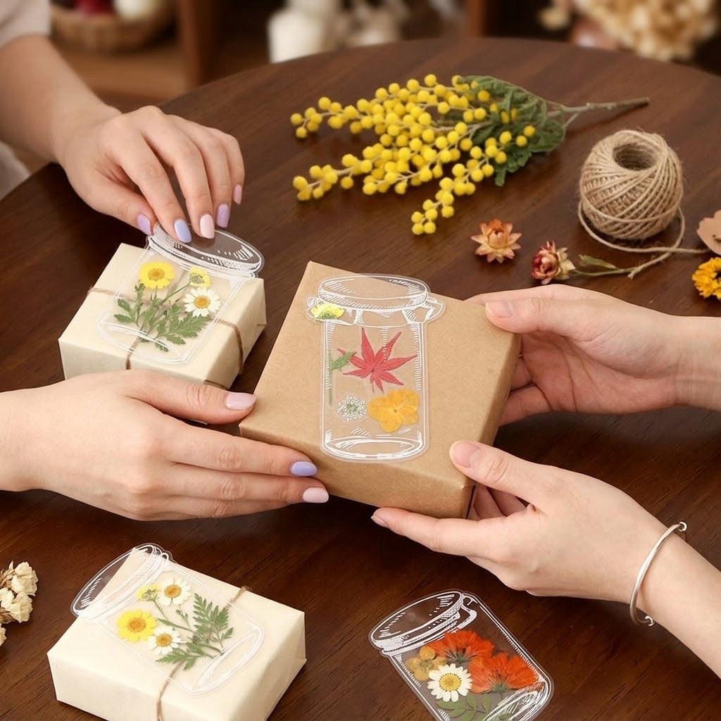 💐🌷40pcs Transparent Dried Flower Bookmarks-DIY Gifts Bookmarks