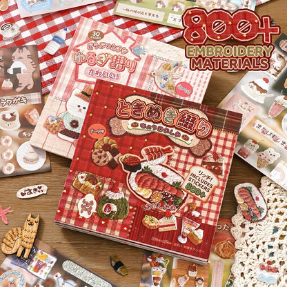🪡✨680+ Pcs Realistic Faux Embroidery Effect Sticker Book