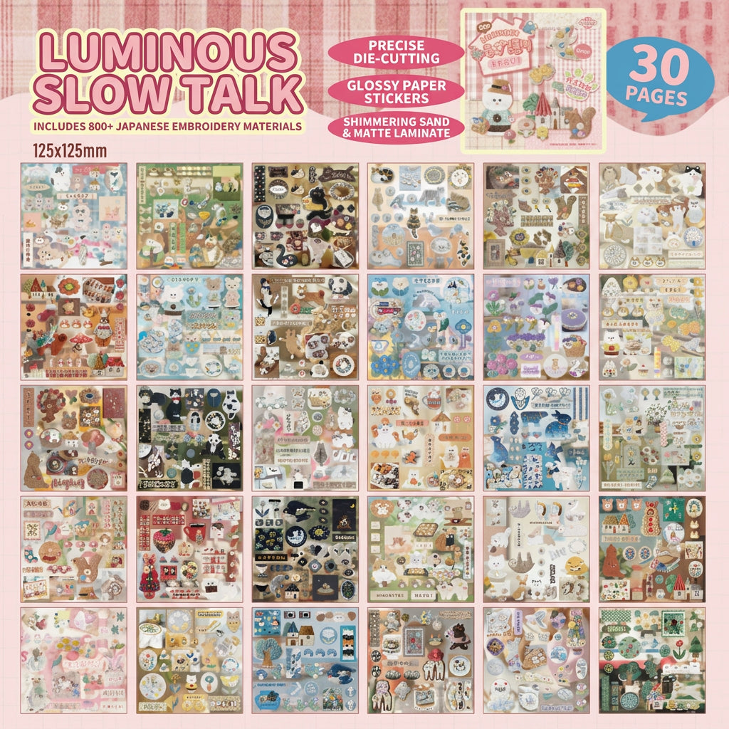 🪡✨680+ Pcs Realistic Faux Embroidery Effect Sticker Book