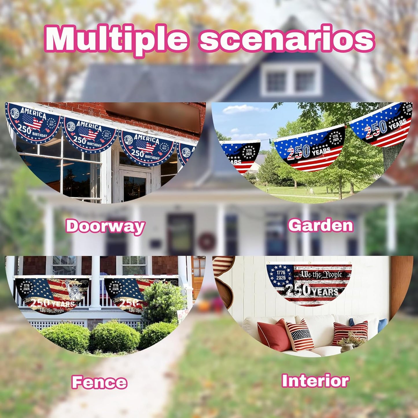 USA 250th Anniversary Flag | Patriotic Independence Day House & Garden Flag