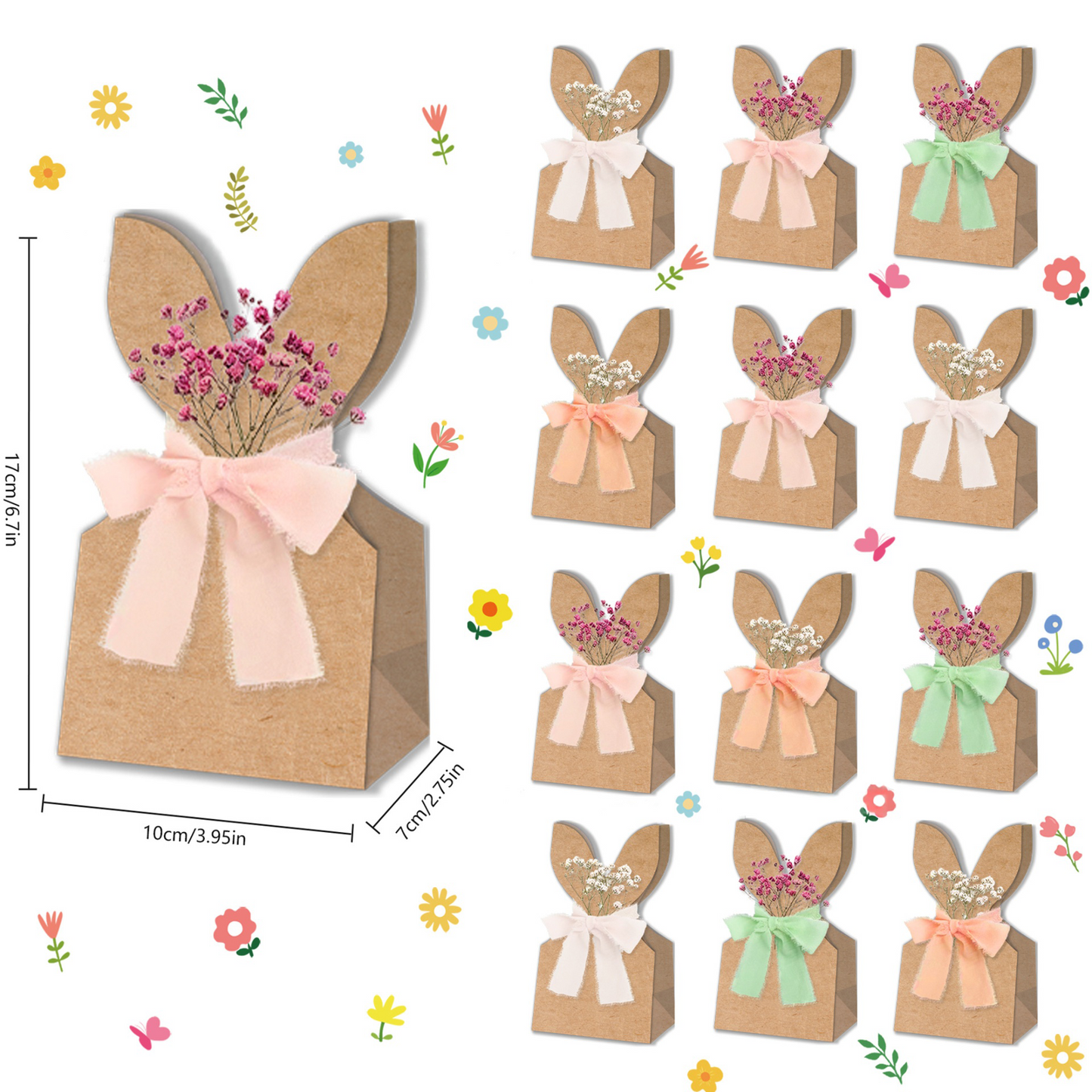 🔥🐇  Easter Bunny Ear Kraft Bags | Cute Party Gift & Candy Packaging