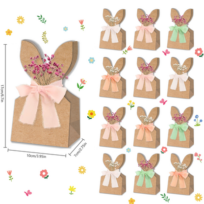 🔥🐇  Easter Bunny Ear Kraft Bags | Cute Party Gift & Candy Packaging