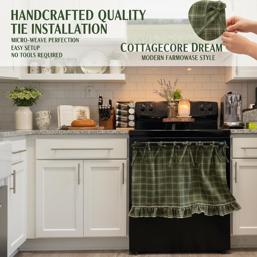 🧺 Handcrafted Oven Skirts | Rustic Farmhouse Kitchen Decor | Heat Resistant & Easy Install