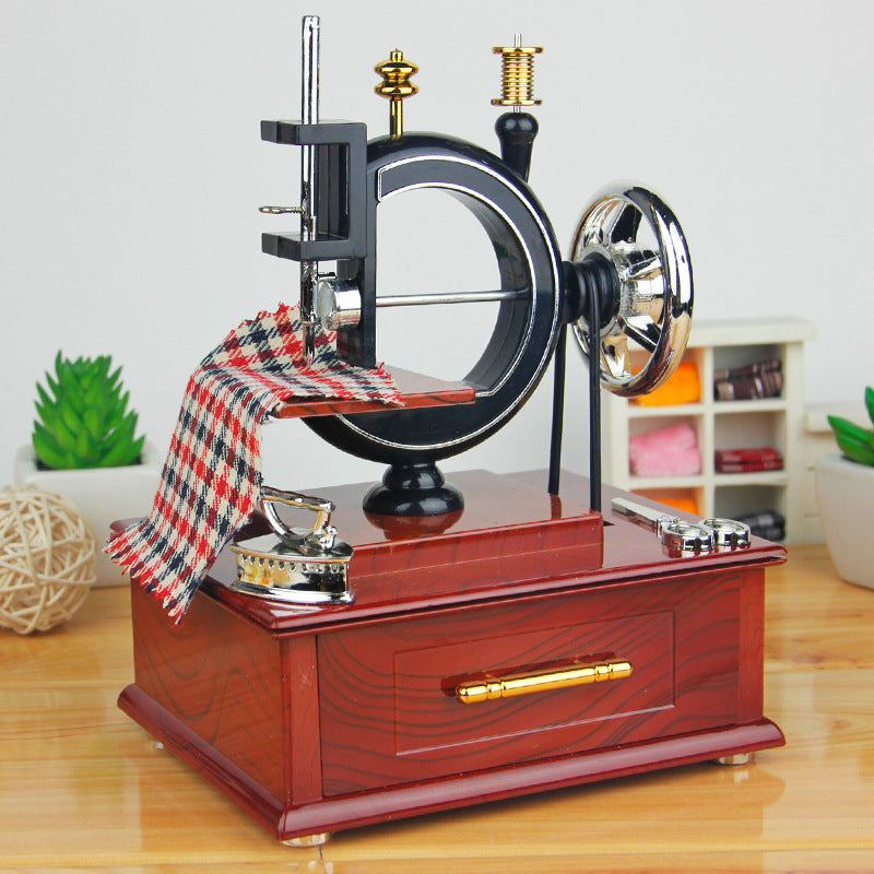 Vintage Mini Sewing Machine Music Box