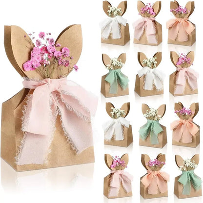 🔥🐇  Easter Bunny Ear Kraft Bags | Cute Party Gift & Candy Packaging
