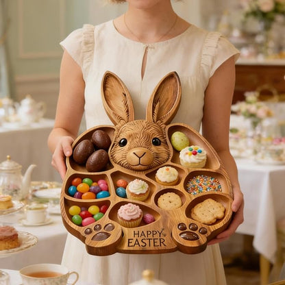 🐇🎁Easter Bunny Wooden Charcuterie Board, Serving Platter, Bunny Snack Tray, for Holiday, Kitchen, Decor