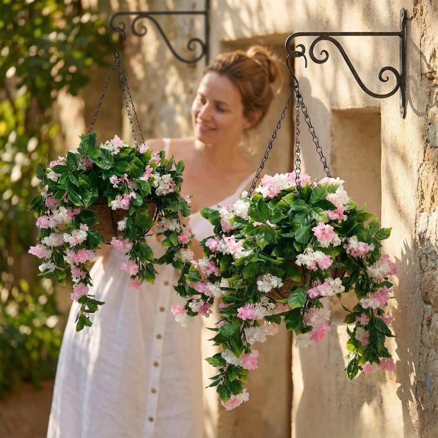 ✈️Free Shipping🌺No-Fade Faux Crepe Myrtle Hanging Baskets for Outdoor Decor🌸✨