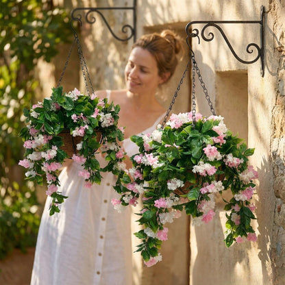 ✈️Free Shipping🌺No-Fade Faux Crepe Myrtle Hanging Baskets for Outdoor Decor🌸✨
