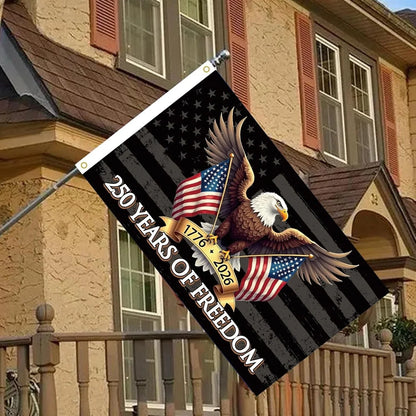 Double-sided 250th Anniversary American Flag , 1776-2026 USA 250 Years of Freedom Flag, Made from 100% Polyester with Brass Grommets Fade Resistant, Indoor Outdoor Patriotic Eagle 4th of July Decoration