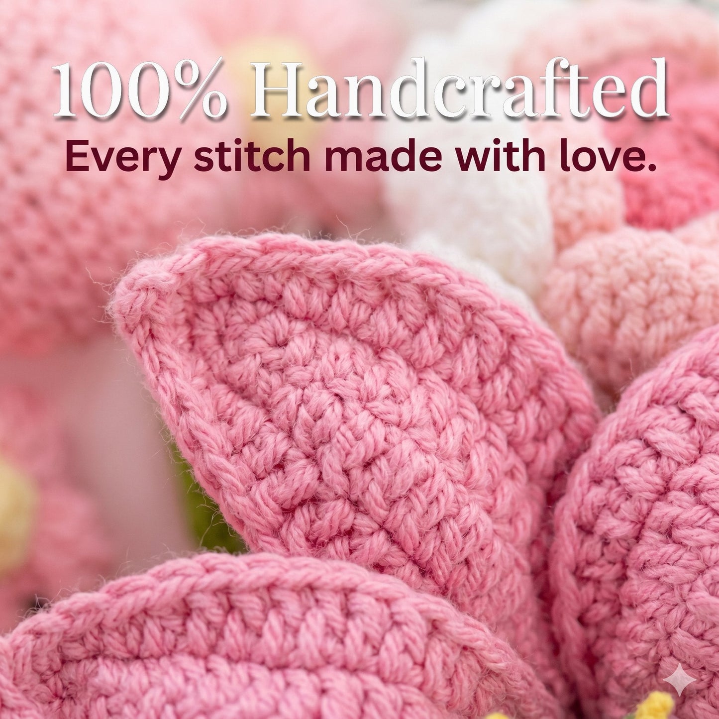 🌺 Pink Crochet Lily Rose Tulip Bouquet