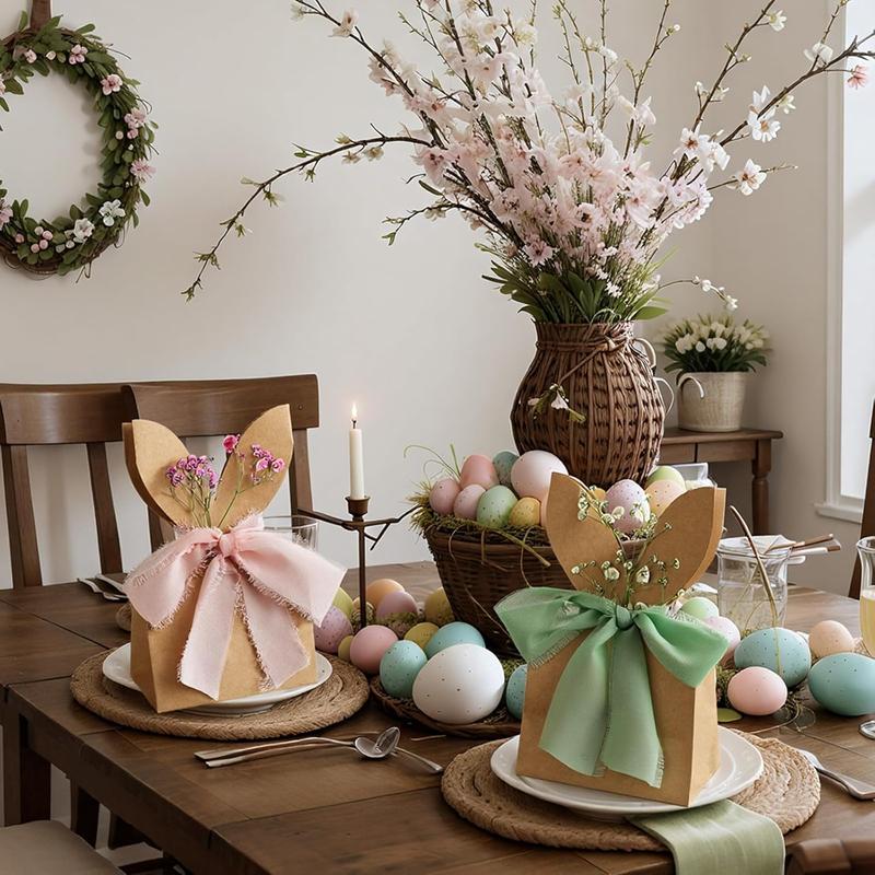 🔥🐇  Easter Bunny Ear Kraft Bags | Cute Party Gift & Candy Packaging
