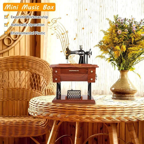 Vintage Mini Sewing Machine Music Box