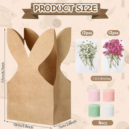 🔥🐇  Easter Bunny Ear Kraft Bags | Cute Party Gift & Candy Packaging