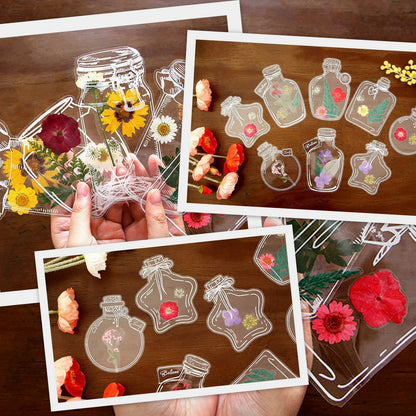 💐🌷40pcs Transparent Dried Flower Bookmarks-DIY Gifts Bookmarks