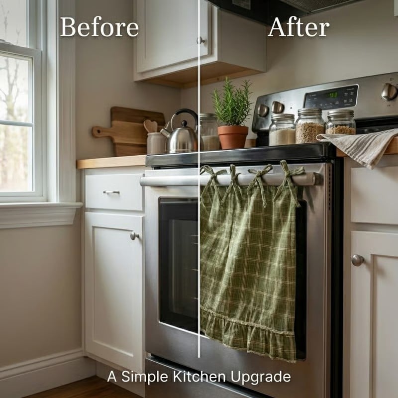 🧺 Handcrafted Oven Skirts | Rustic Farmhouse Kitchen Decor | Heat Resistant & Easy Install
