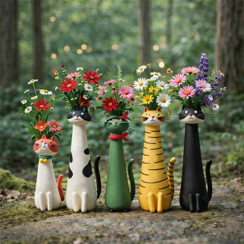 🔥LAST DAY 57% OFF - 😻Handcrafted Quirky Cat Vase